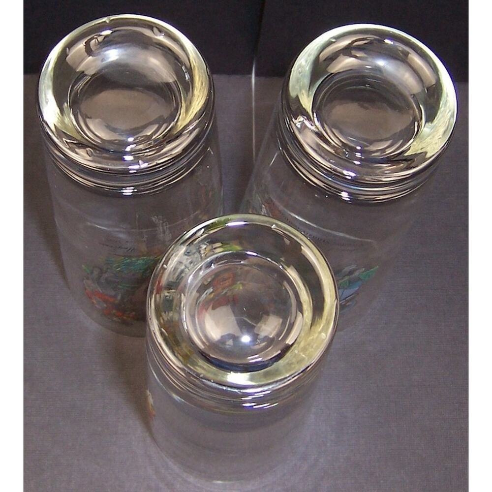 VTG Libbey Historical American Uniforms Highball Glasses Tumblers 6.5" Set of 3 - Picture 5 of 5